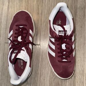 Adidas Maroon and White Classic Sneakers